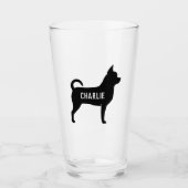 Chihuahua Dog Silhouette Persoonlijk Drink Glas (Voorkant)