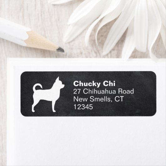 Chihuahua Dog Silhouette Return Address Labels (Insitu)