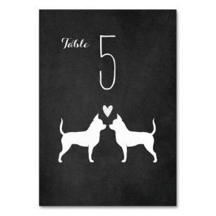 Chihuahua Dog Silhouettes Wedding Reception Kaart