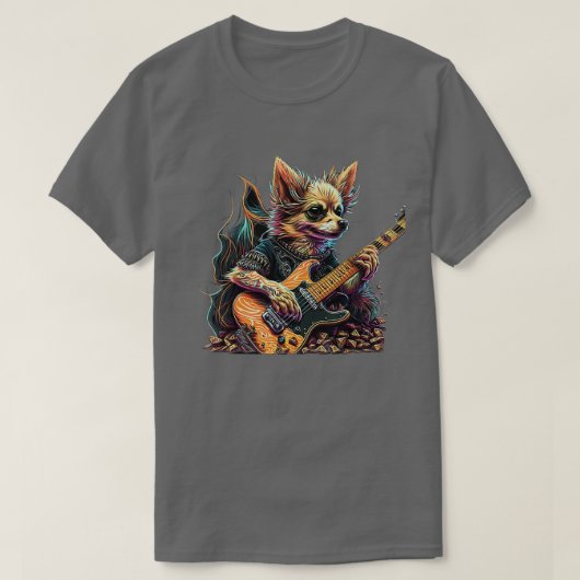 Chihuahua dog Speeling Electric Guitar Rock T-shirt (Design voorkant)