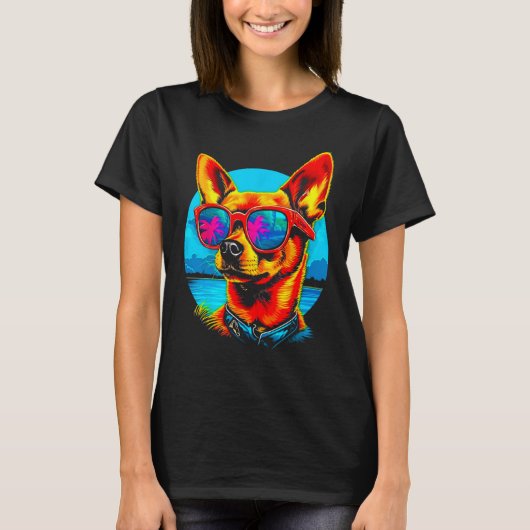 Chihuahua Dog Sunglasses T-shirt (Voorkant)