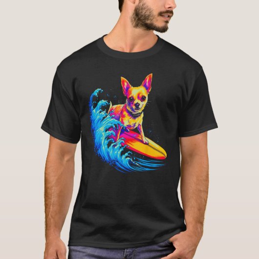 Chihuahua Dog Surfing T-shirt (Voorkant)