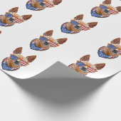 Chihuahua Dog USA American Independence 4 juli Cadeaupapier (Hoek)