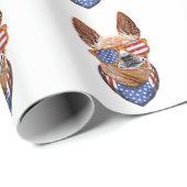 Chihuahua Dog USA American Independence 4 juli Cadeaupapier (Rol Hoek)