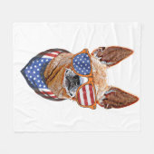 Chihuahua Dog USA American Independence 4 juli Fleece Deken (Voorkant (Horizontaal))