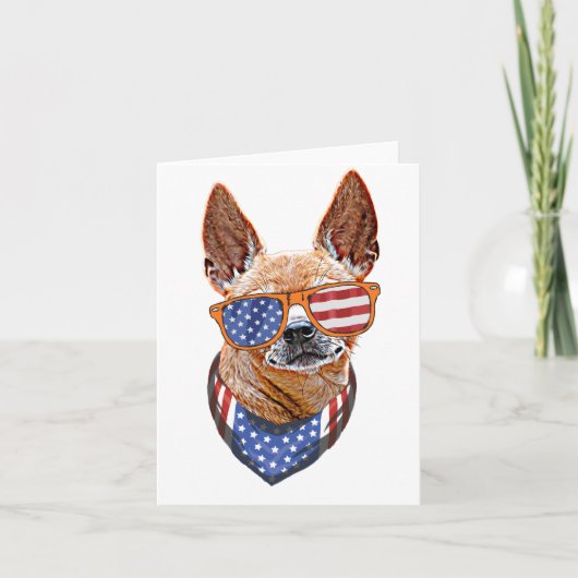 Chihuahua Dog USA American Independence 4 juli Kaart (Voorkant)