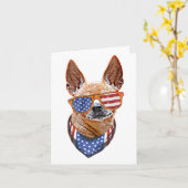 Chihuahua Dog USA American Independence 4 juli Kaart (Gele Bloem)