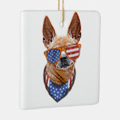 Chihuahua Dog USA American Independence 4 juli Keramisch Ornament (Rechts)