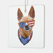 Chihuahua Dog USA American Independence 4 juli Keramisch Ornament (Links)