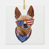 Chihuahua Dog USA American Independence 4 juli Keramisch Ornament (Achterkant)