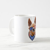 Chihuahua Dog USA American Independence 4 juli Koffiemok (Voorkant links)