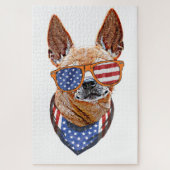 Chihuahua Dog USA American Independence 4 juli Legpuzzel (Verticaal)