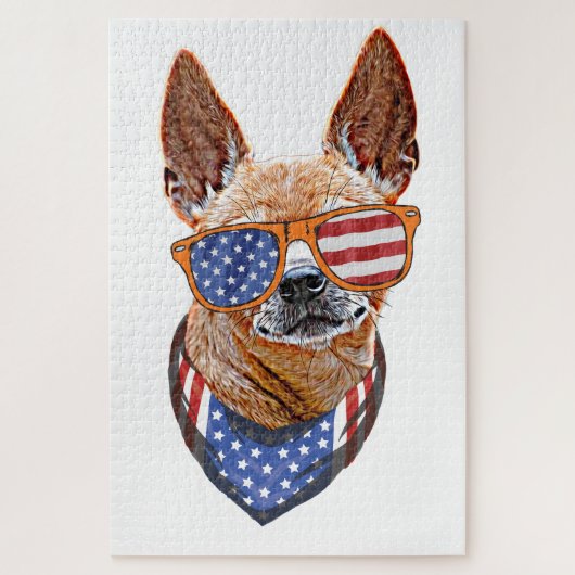 Chihuahua Dog USA American Independence 4 juli Legpuzzel (Verticaal)