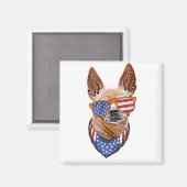 Chihuahua Dog USA American Independence 4 juli Magneet (Voorkant / Achterkant)