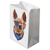 Chihuahua Dog USA American Independence 4 juli Medium Cadeauzakje (Achterkant Gekanteld)