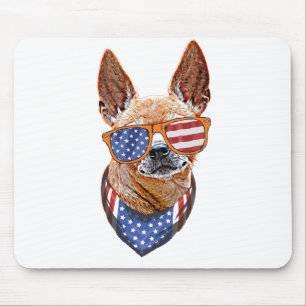 Chihuahua Dog USA American Independence 4 juli Muismat