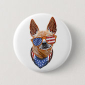 Chihuahua Dog USA American Independence 4 juli Ronde Button 5,7 Cm (Voorkant)