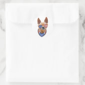 Chihuahua Dog USA American Independence 4 juli Ronde Sticker (Tas)