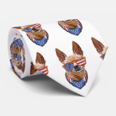 Chihuahua Dog USA American Independence 4 juli Stropdas (Opgerold)