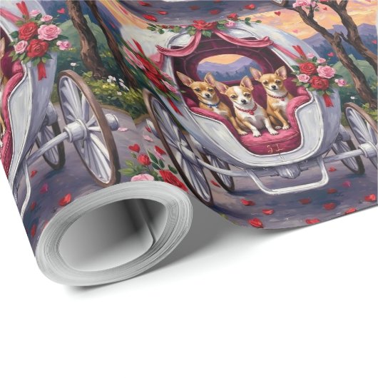 Chihuahua Dog Valentine's Day Cadeaupapier (Rol Hoek)