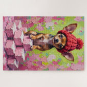 Chihuahua Dog Valentine's Day Heart Beanie Legpuzzel (Horizontaal)