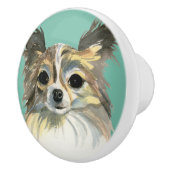 Chihuahua Dog Waterverf Art Keramische Knop (Rechts)