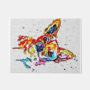 Chihuahua Dog Waterverf Portrait Colorful Deurmat