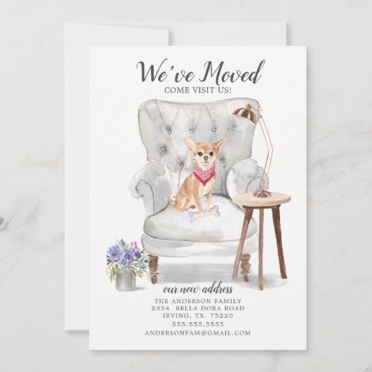 Chihuahua Dog We hebben een bewegende aankondiging (Voorkant)