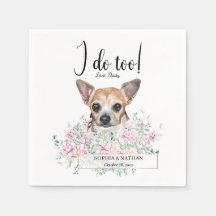 Chihuahua Dog Wedding Cocktail Napkins