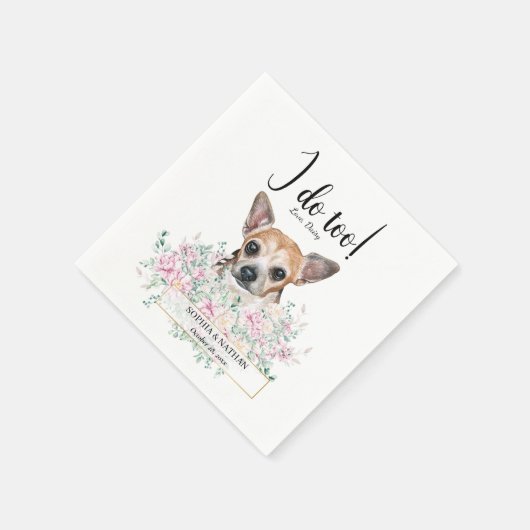 Chihuahua Dog Wedding Cocktail Napkins Servet (Hoek)