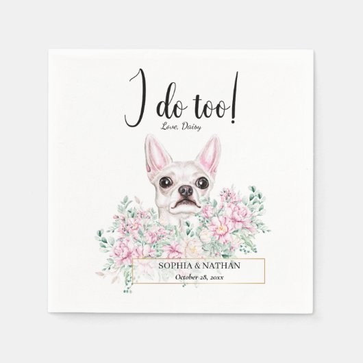 Chihuahua Dog Wedding Cocktail Napkins Servet (Voorkant)