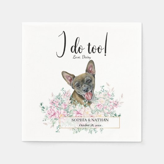 Chihuahua Dog Wedding Cocktail Napkins Servet (Voorkant)