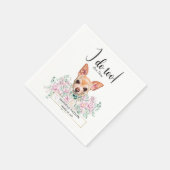 Chihuahua Dog Wedding Cocktail Napkins Servet (Hoek)