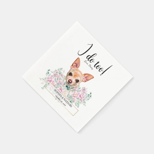 Chihuahua Dog Wedding Cocktail Napkins Servet (Hoek)