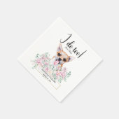 Chihuahua Dog Wedding Cocktail Napkins Servet (Hoek)
