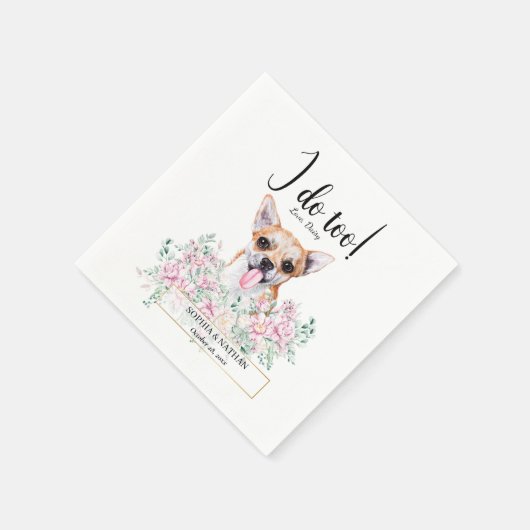 Chihuahua Dog Wedding Cocktail Napkins Servet (Hoek)