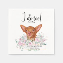 Chihuahua Dog Wedding Cocktail Napkins
