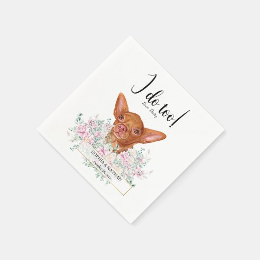 Chihuahua Dog Wedding Cocktail Napkins Servet (Hoek)