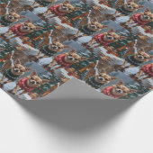 Chihuahua Dogs Christmas Snow Holiday Cadeaupapier (Hoek)