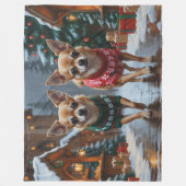 Chihuahua Dogs Christmas Snow Holiday Fleece Deken (Voorkant)