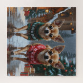 Chihuahua Dogs Christmas Snow Holiday Legpuzzel (Horizontaal)