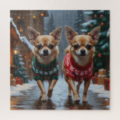 Chihuahua Dogs Christmas Snow Holiday Legpuzzel (Verticaal)