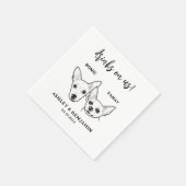 Chihuahua Dogs Faces Pet Drinken op ons huwelijk Servet (Hoek)