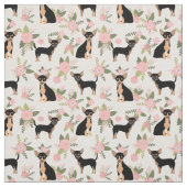 Chihuahua dogs perzikfloral stof (Swatch)