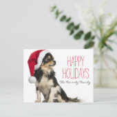 Chihuahua draagt een kerst pet feestdagenkaart (Staand voorkant)