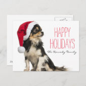 Chihuahua draagt een kerst pet feestdagenkaart (Voorkant / Achterkant)
