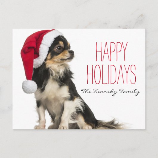 Chihuahua draagt een kerst pet feestdagenkaart (Voorkant)