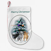 Chihuahua-drieklank Kerstmis Kleine Kerstsok (Voorkant)