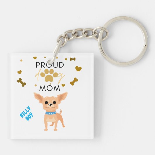 "CHIHUAHUA" dubbelzijdige, acryl sleutelhanger. Sleutelhanger (Achterkant)