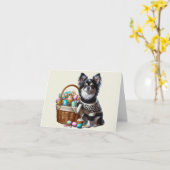 Chihuahua Easter Downloadbare Kaart (Gele Bloem)